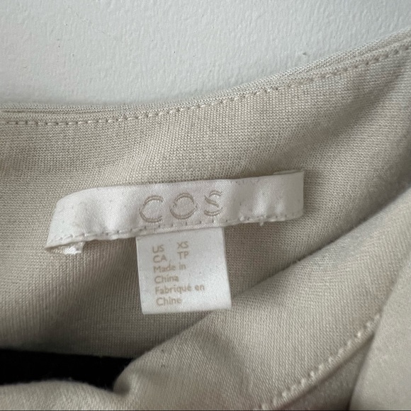 Cos Twist Front Bodycon Dress in Taupe/ Grey Size XS - Picture 3 of 3